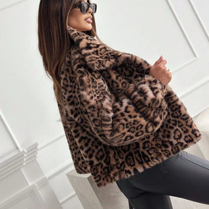 Single-Breasted Leopard Print Jacket