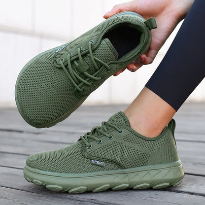Wide Toe Platform Mesh Sneakers