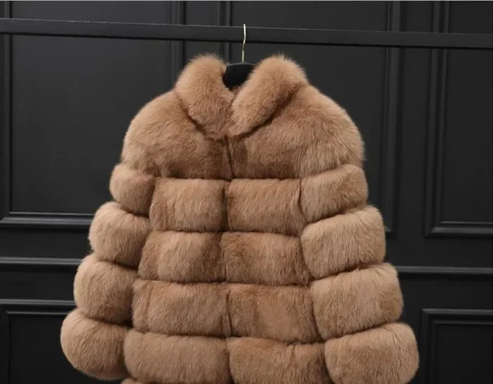Spliced Faux Fur Short Coat
