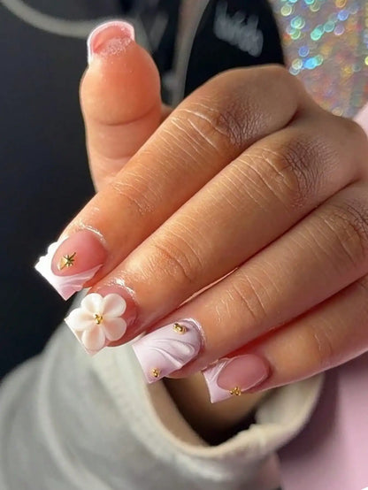 Square Color Press-On Nails