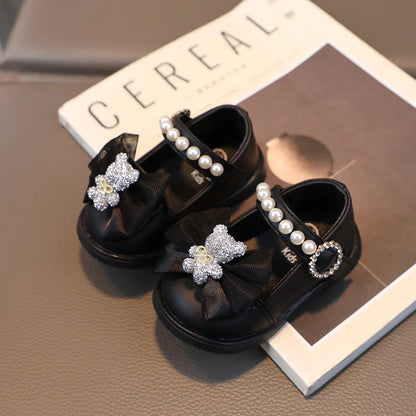 Pearl Bow Baby Shoes