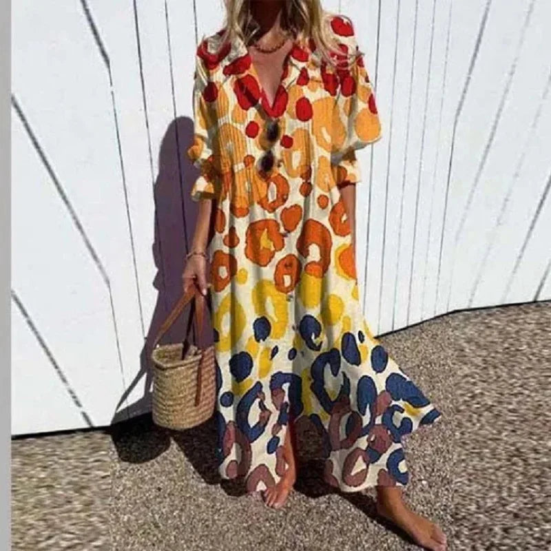 Retro Bohemian Shirt Dress