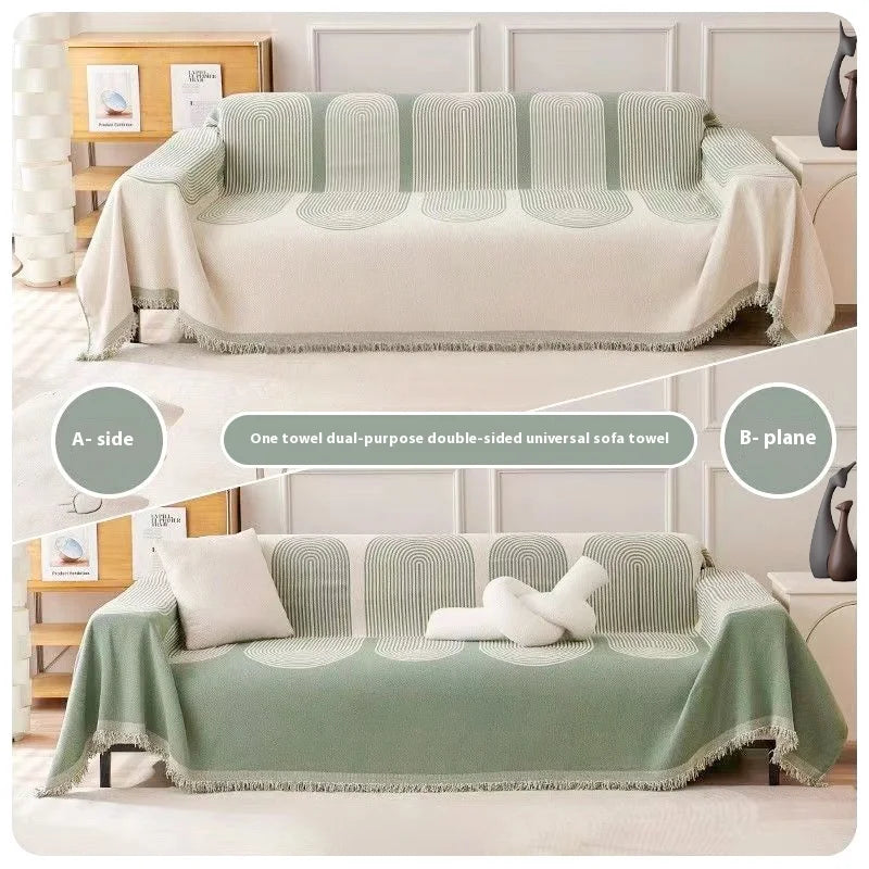 Chenille Tassel Sofa Cover