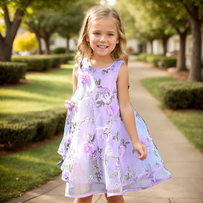 Flower Chiffon A-Line Dress