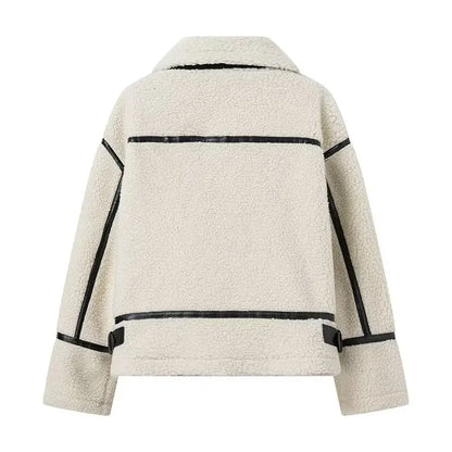 Contrast Plush Zip Jacket
