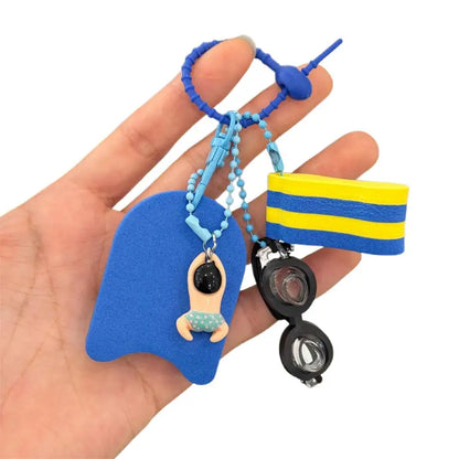 Cartoon Swimming Keychain Summer Pool