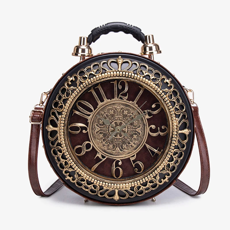 Circular Hollow-Out Clock Bag