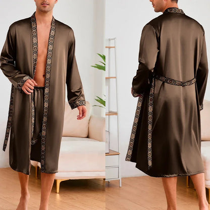 Ice Silk Pajama Robe Set