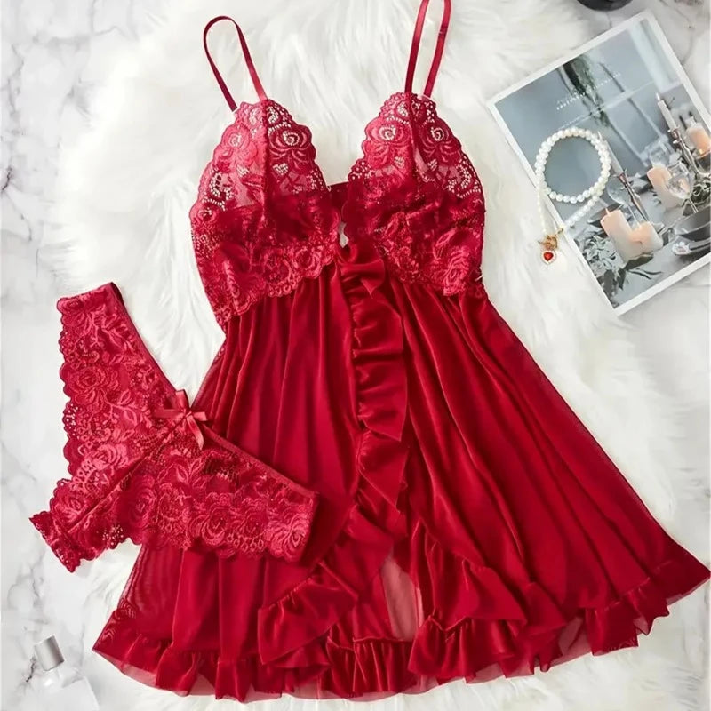 Red Lace Set