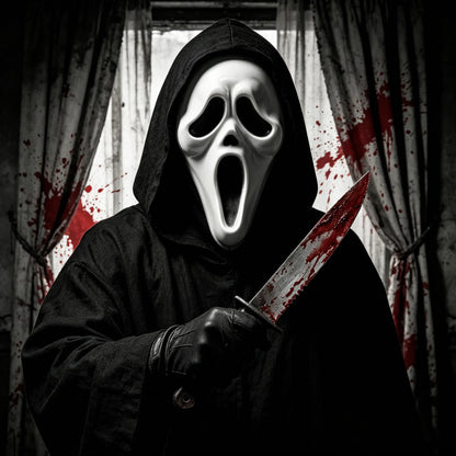 Ghost Mask with Mesh Hood
