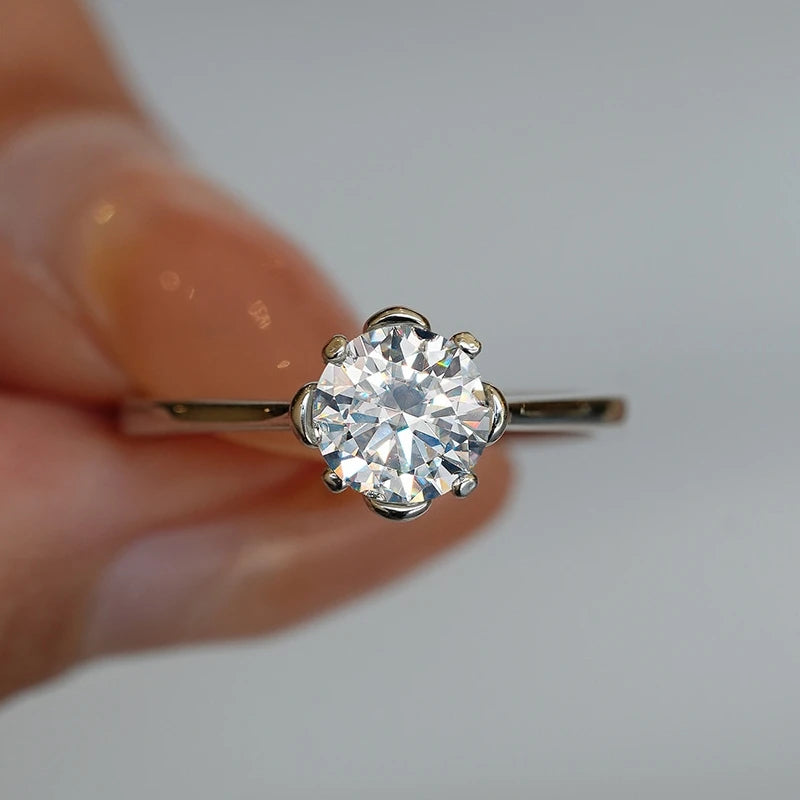 Platinum Moissanite Engagement Ring