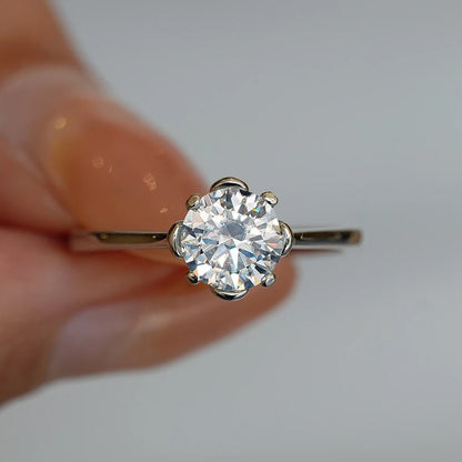 Platinum Moissanite Engagement Ring
