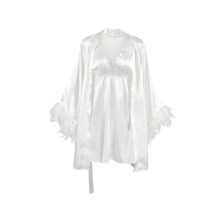 Sexy Feather Summer Robe