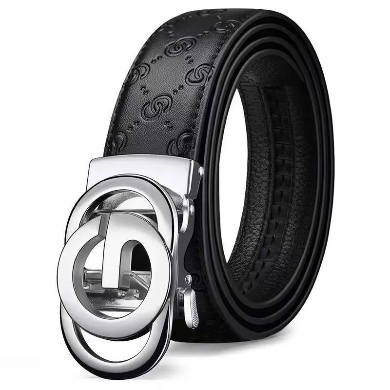 Cowskin Business Belt Automatic Buckle