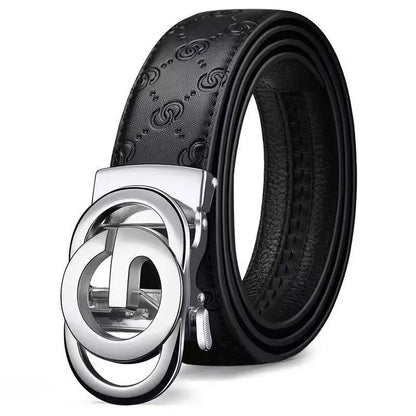 Cowskin Business Belt Automatic Buckle