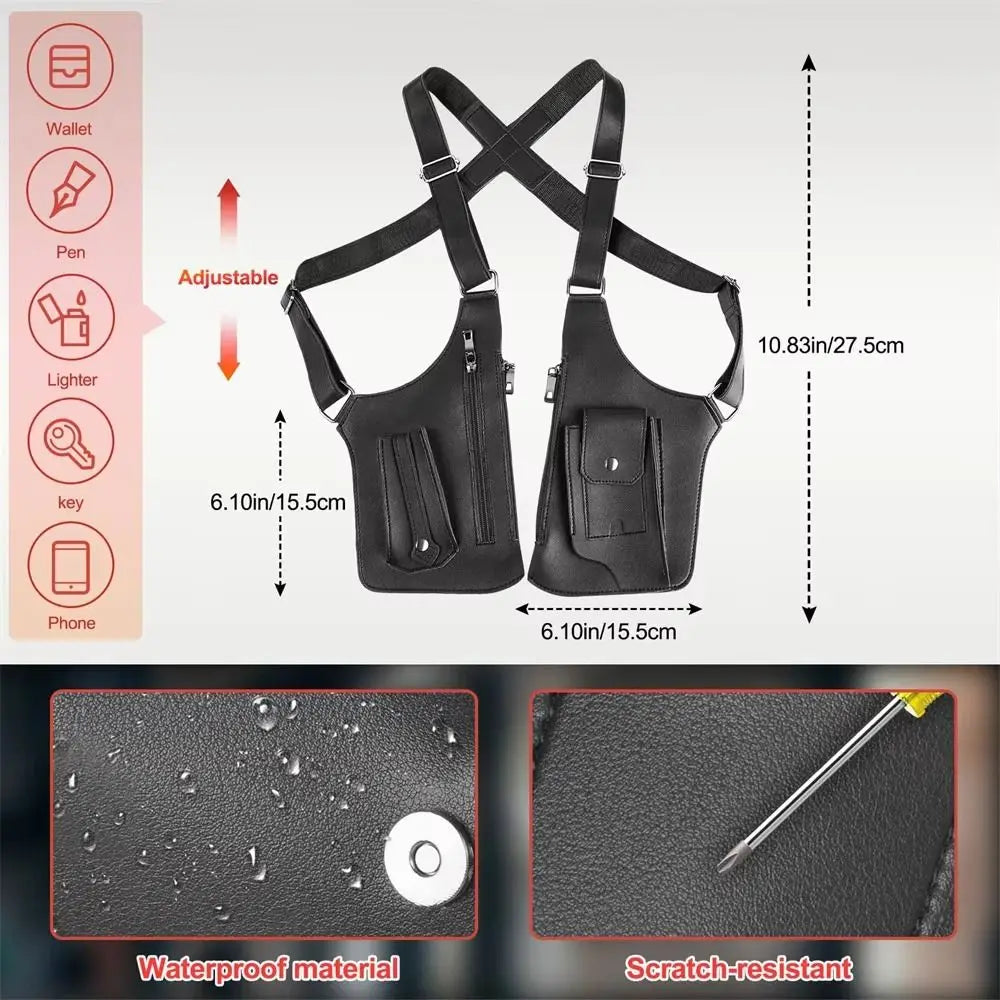 Anti-Theft PU Leather Chest Bag