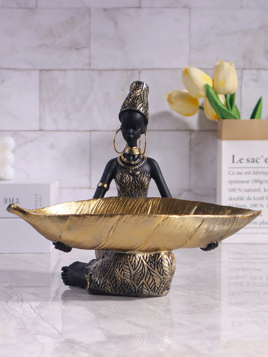 African Girl Plate Sculpture