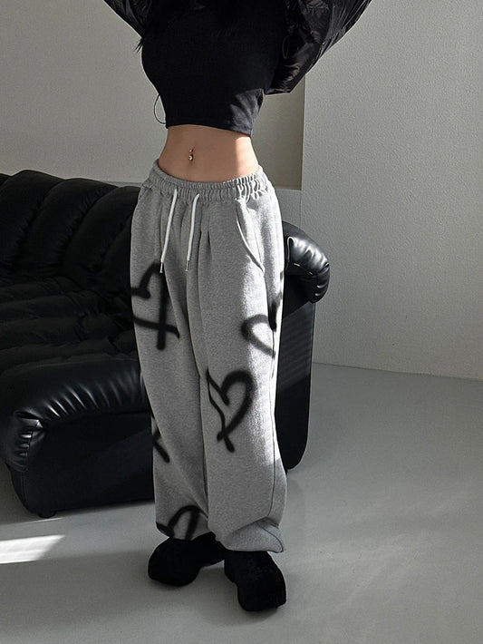 Heart Print Sweatpants