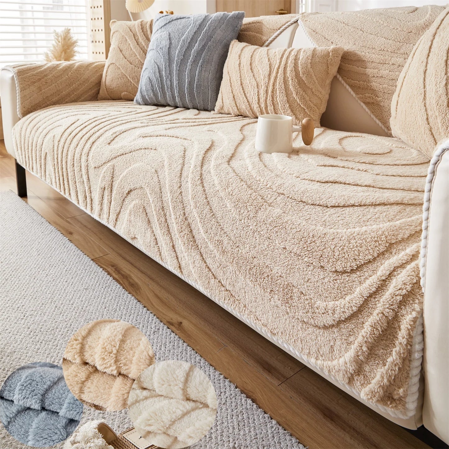 Geometric Fleece Sofa Cover