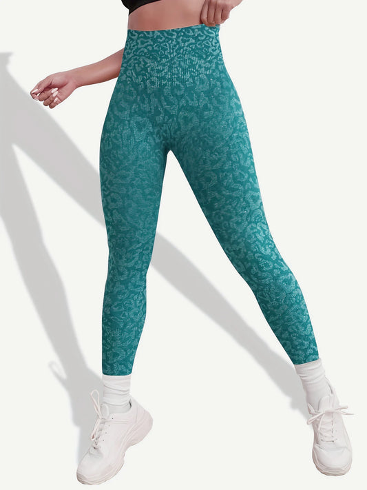 Leopard Print Wide-Belt Leggings