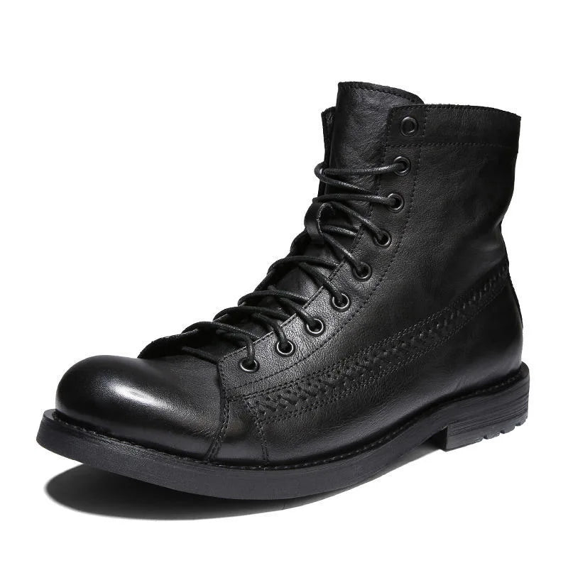 Vintage Leather Platform Boots