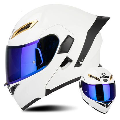 Vintage Retro Dual-Lens Modular Helmet