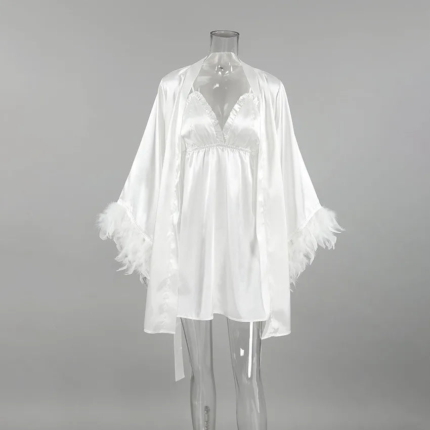 Sexy Feather Summer Robe