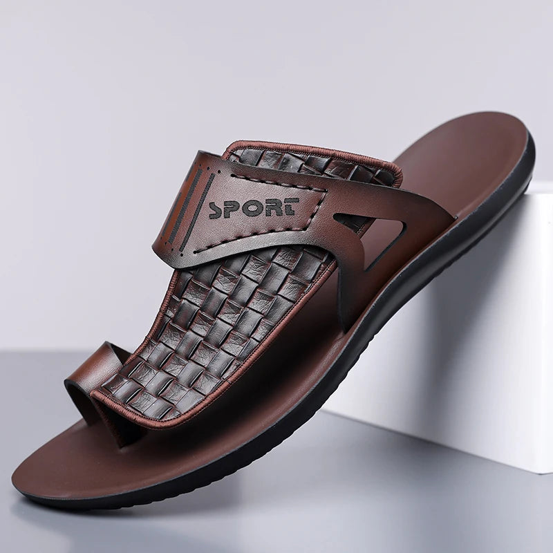 Summer Simple Leather Slippers