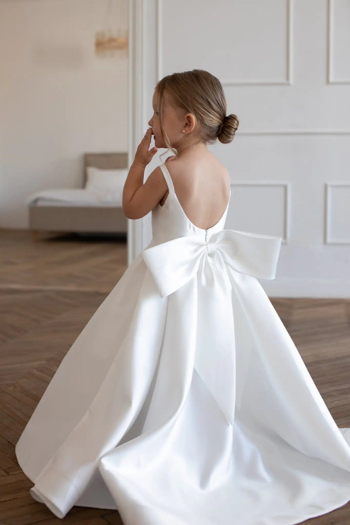 Satin A-Line Flower Girl Dress