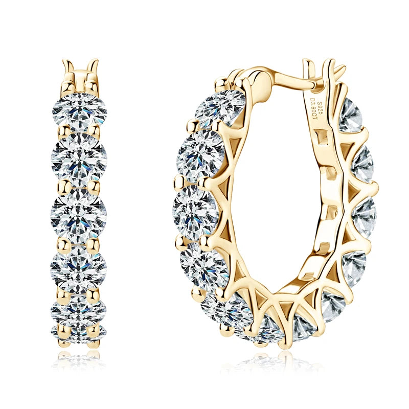 Moissanite Hoop Earrings