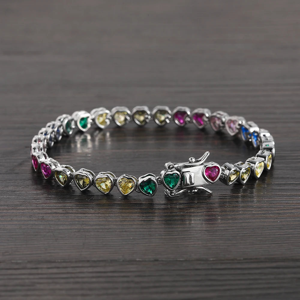 Heart Zircon Chain Bracelet