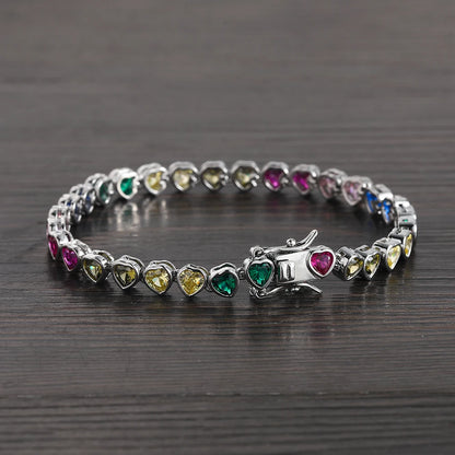 Heart Zircon Chain Bracelet