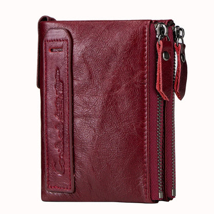 Zipper Leather Wallet