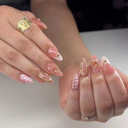 24Pcs French Ballerina Nail Tips