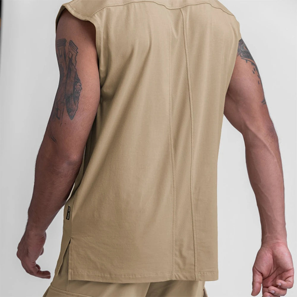Oversized Cotton O-Neck Tank Top
