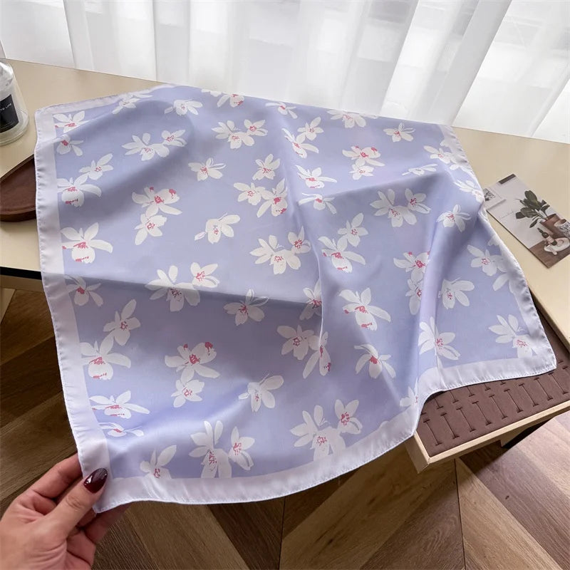 Square Silk Floral Scarf