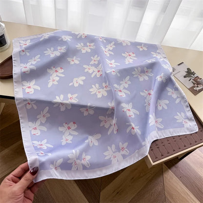 Square Silk Floral Scarf