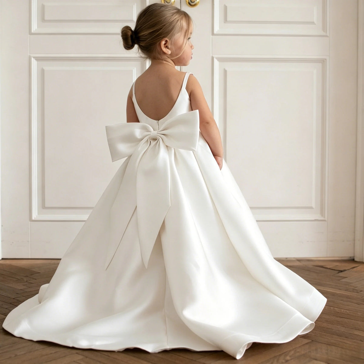 Satin A-Line Flower Girl Dress