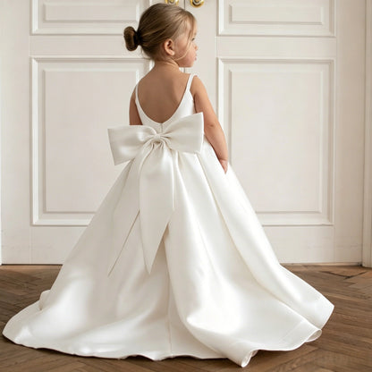 Satin A-Line Flower Girl Dress