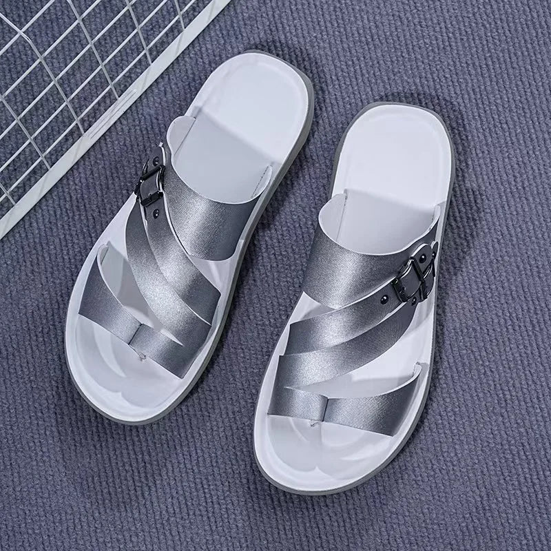 Summer Simple Leather Slippers