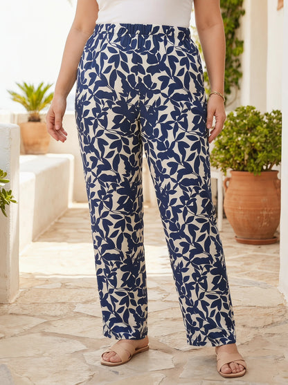 Gadinus Leaf Print Trousers