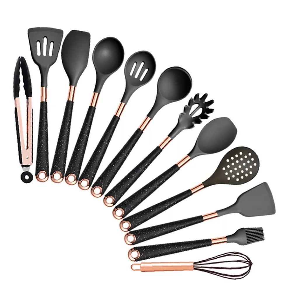 Silicone Khaki Utensils Set For Kitchen