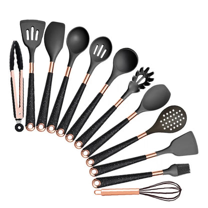 Silicone Khaki Utensils Set For Kitchen