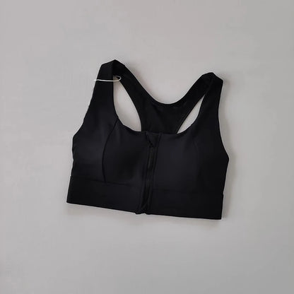 Front-Zip Shockproof Sports Bra