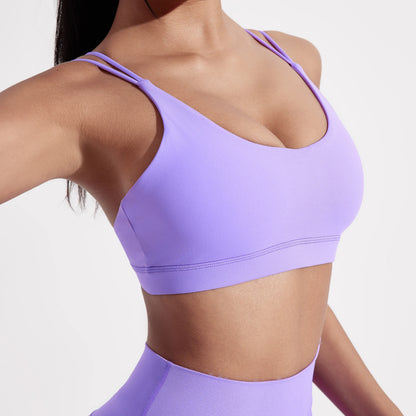 Cross-Front Padded Sports Bra