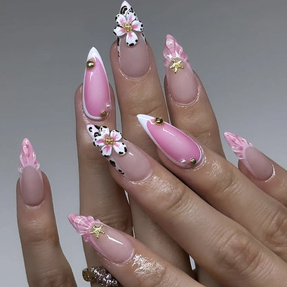 24Pcs French Ballerina Nail Tips