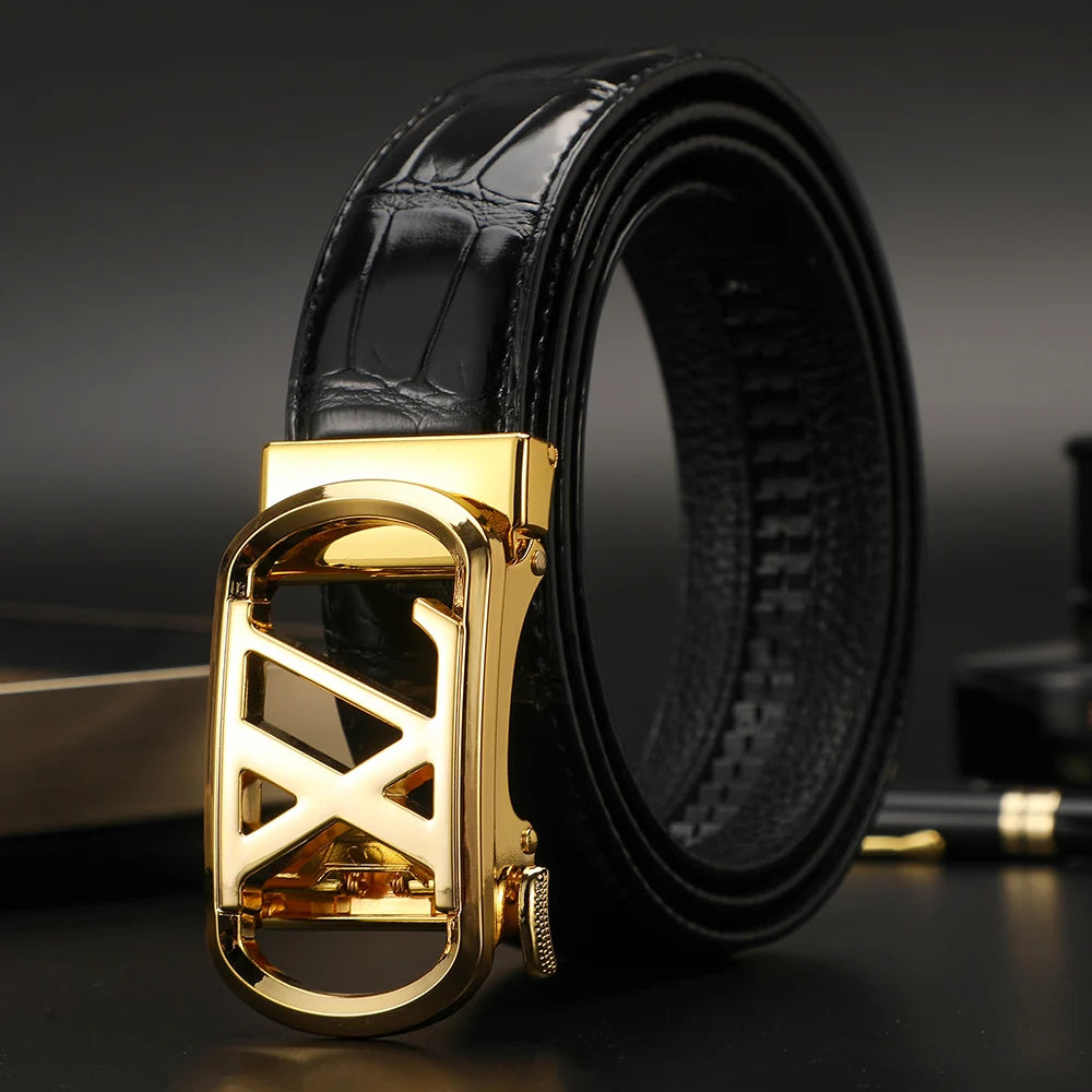 Luxury designer leather belt