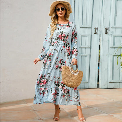 Floral Bohemian Chiffon Maxi Dress