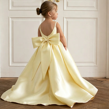 Satin A-Line Flower Girl Dress