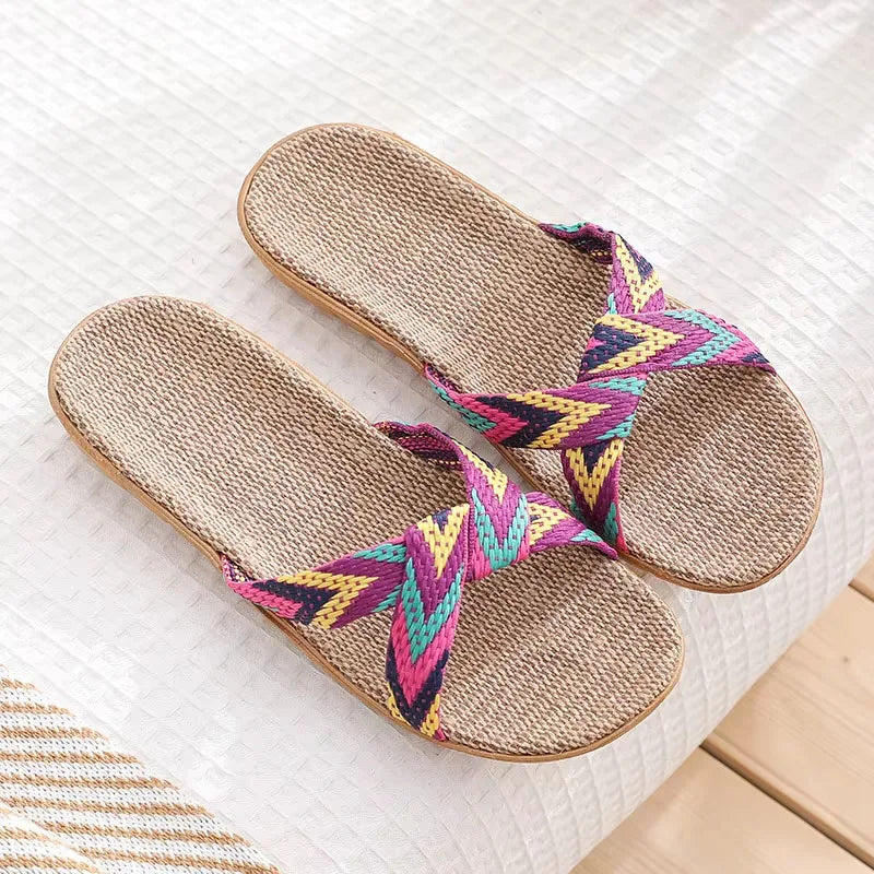 Striped Hemp Flip Flops